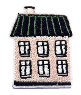 iron-on patch of a house